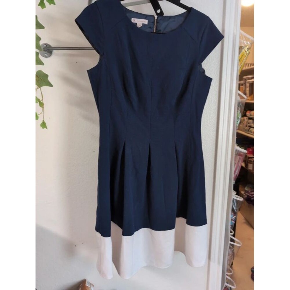 Dressbarn knee-length navy and white dress